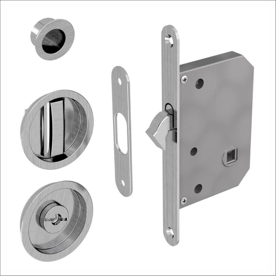Round Satin Bathroom Lock