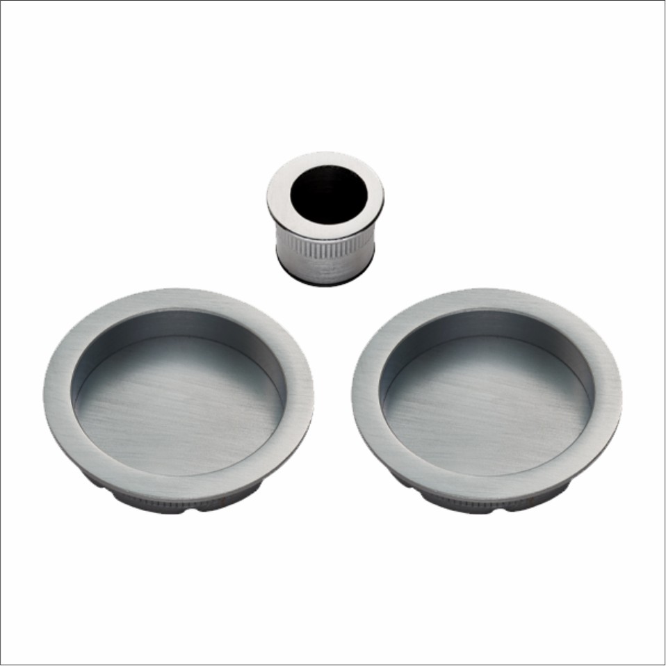 Round Satin Flush Pull Set