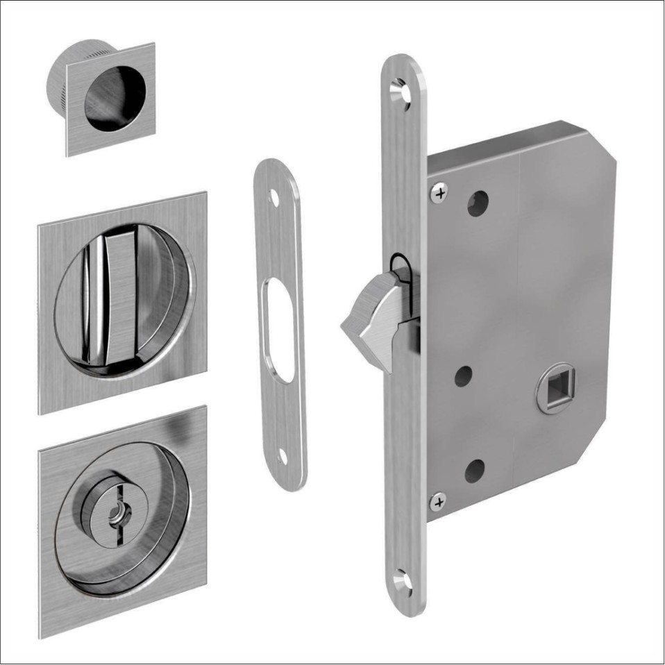 Square Satin Bathroom Lock